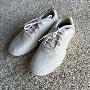 Allbirds Wool Runners White Cream Sneakers Womens W7 Lightweight Lace Up